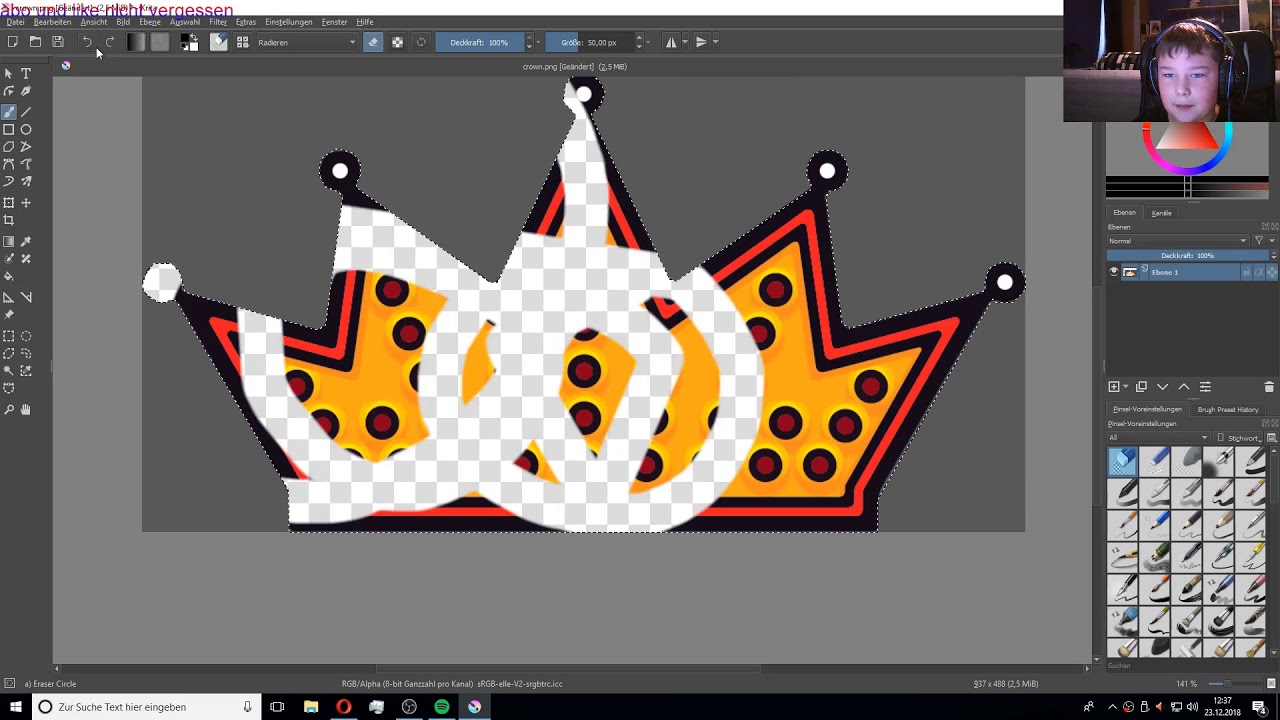 Update New Krita tutorial Hintergrund löschen German Deutsch