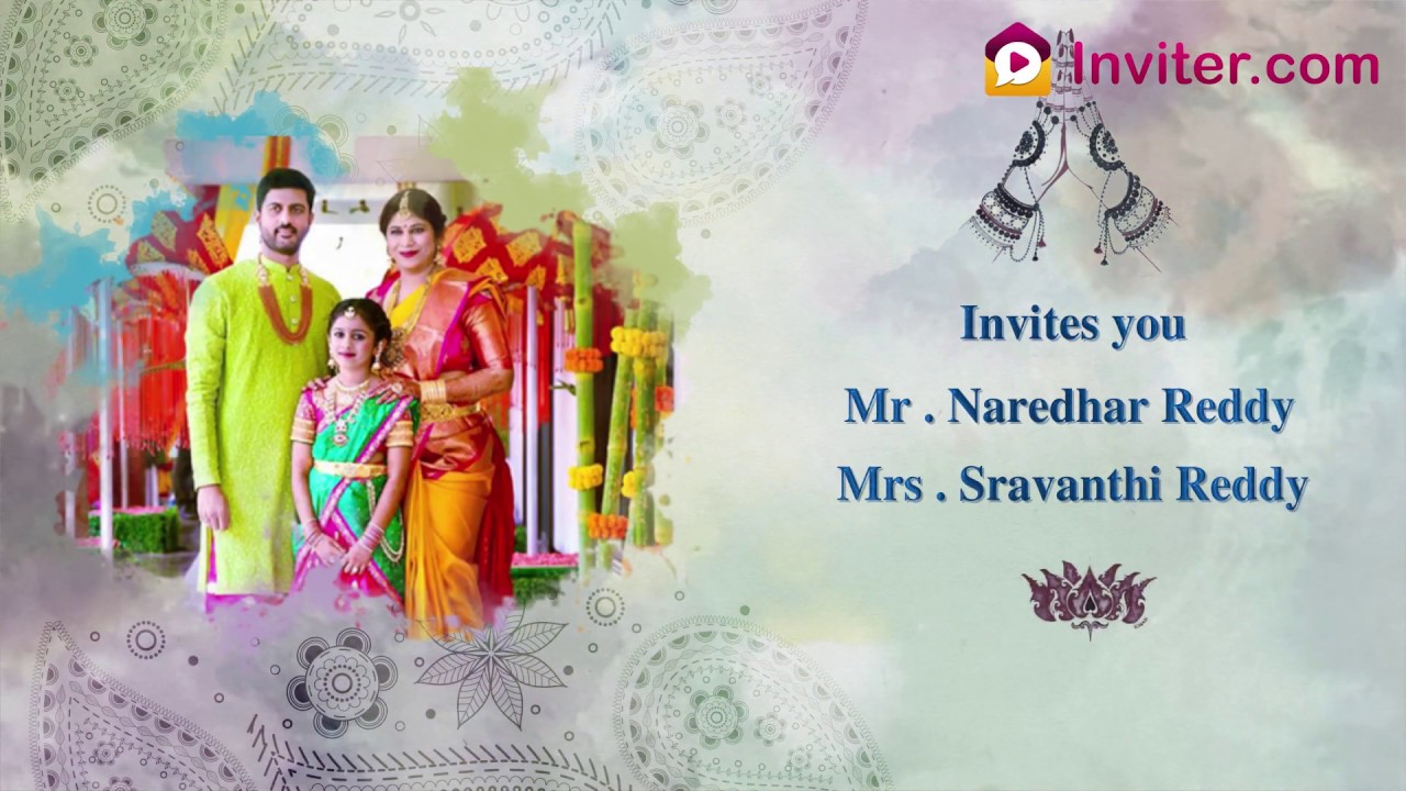 Traditional Telugu Half Saree Invitation Card For Whatsapp | Half saree  function, Half saree, Invitation cards