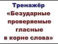 Тренажёр &quot;Безударные проверяемые гласные в корне слова&quot;