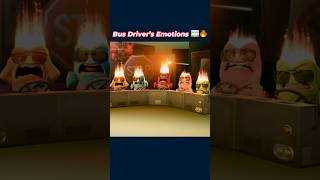 Bus Driver’s Emotions 🚌🔥 #animation #insideout #pixarshorts
