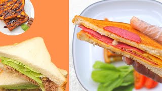 sandwich فطور صباحي سهل وسريع بسندوتشات خبز التوست - سندوتشات سريعه وسهله