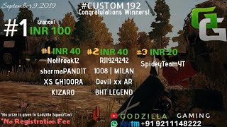 #192 ðŸ‡®ðŸ‡³ðŸ… Pubg daily custom room 100/- ₹ Sub Games @ Godzilla Gaming - 