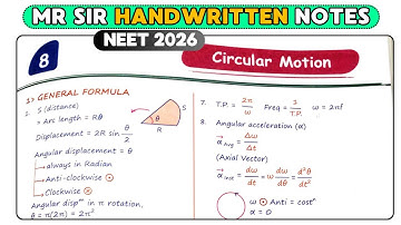 Circular motion class 11 - handwritten notes for neet | Don