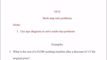 Multi-step Ratio Problems