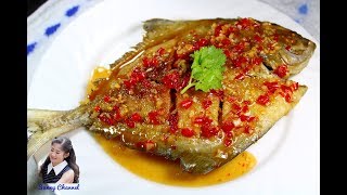 ปลาจาระเม็ดทอดสามรส l Sunny Thai Food