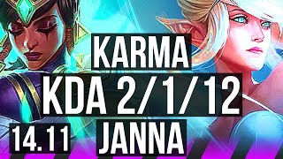 KARMA & Jhin vs JANNA & Kai'Sa (SUP) | 2/1/12, 600+ games | EUW Grandmaster | 14.11