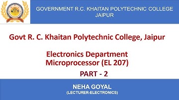 Microprocessor 8085 Multiple Choice Questions, PART-2, EL-207, By Neha Goyal From RC Khaitan, Jaipur