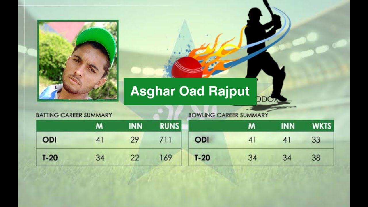 Asghar Oad Rajput highlights of Oad Cricket Academy - YouTube