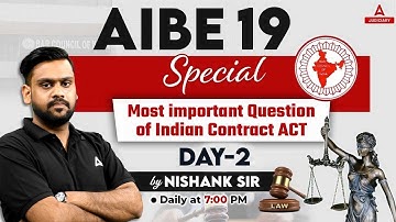 AIBE 19 Classes | Most Imp Questions of Indian Contract Act | Day 2 | Nishank sir