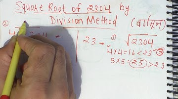 Square root of 2304 Division Method in Hindi | √2304 | Surendra Khilery | 4 digit square root trick