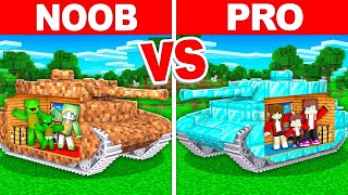 Noob vs Pro: Mikey vs JJ Family TANK House Build Challenge in Minecraft