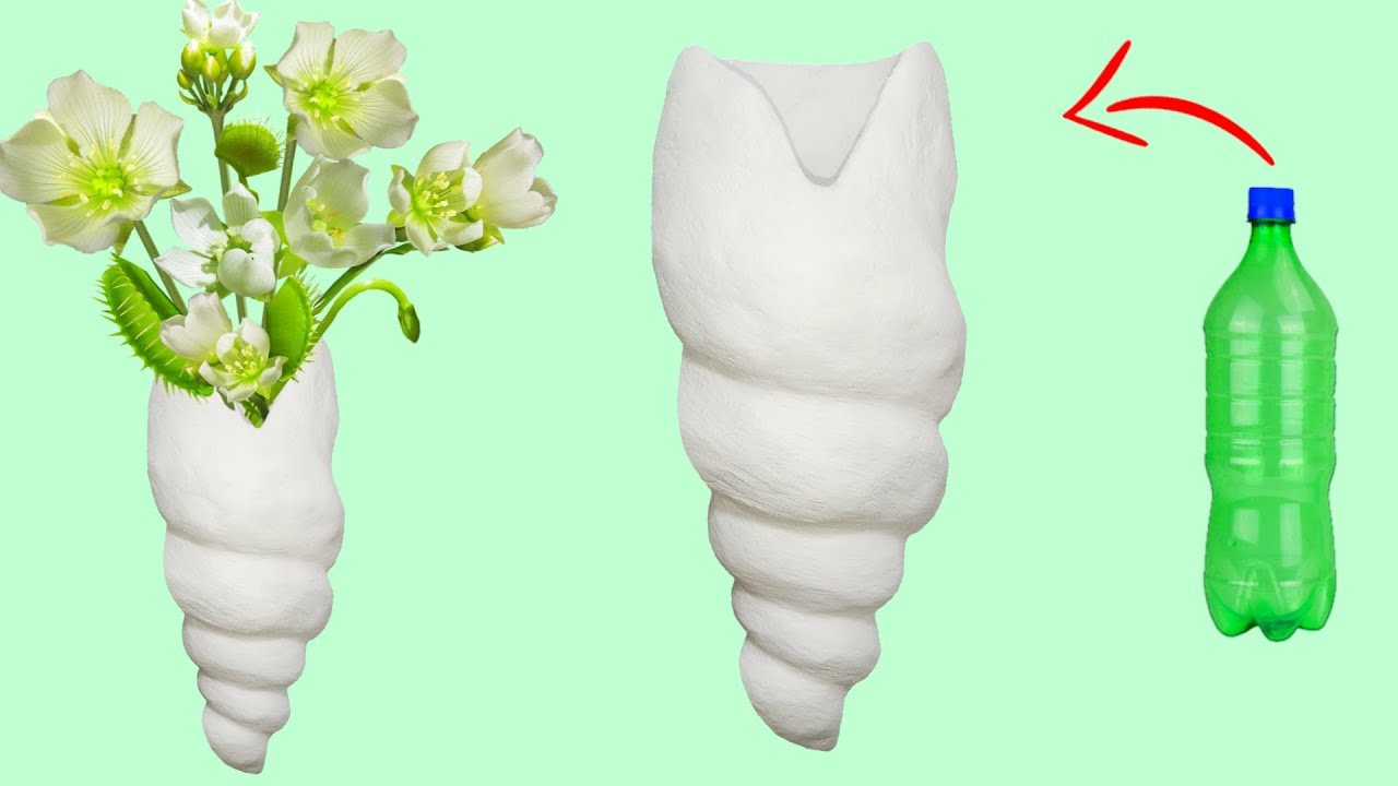 Wall Hanging Flower Vase with plastic bottle Wall Showpiece for Room