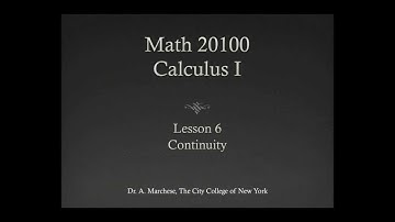 Calc I Lesson 06 Continuity