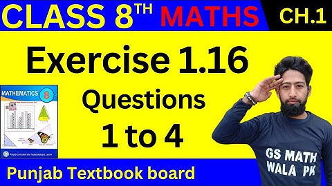 Class 8 Math Chapter 1 Exercise 1.16 Q.1 to 4 | class 8 math exercise 1.16  | 8 class math new book
