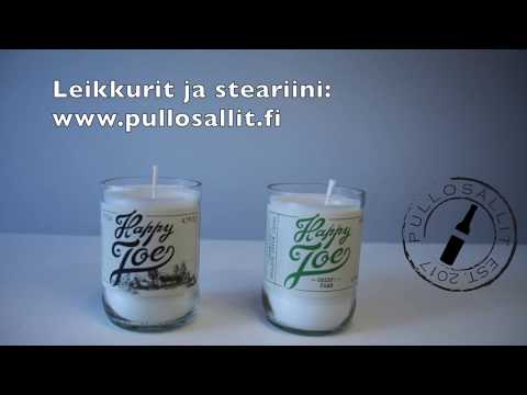 Kynttilän valmistus - Pullosällit - YouTube