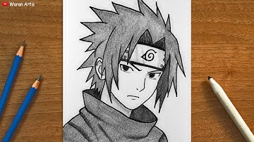 How to Draw Sasuke Uchiha from Naruto - Easy Anime Drawing Tutorial