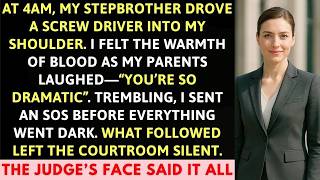 At 2AM My Stepbrother Stabbed Me — Parents Laughed, But The Judge’s Verdict Silenced Everyone