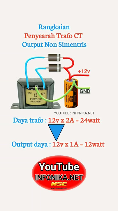 Penyearah tegangan ac to dc dari trafo ct untuk output non simentris #youtubeshorts