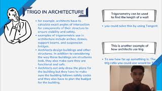 Mathematics Presentation : Trigonometry in Architecture