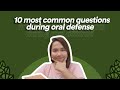 10 Most Common Questions During Oral Defense With Answers