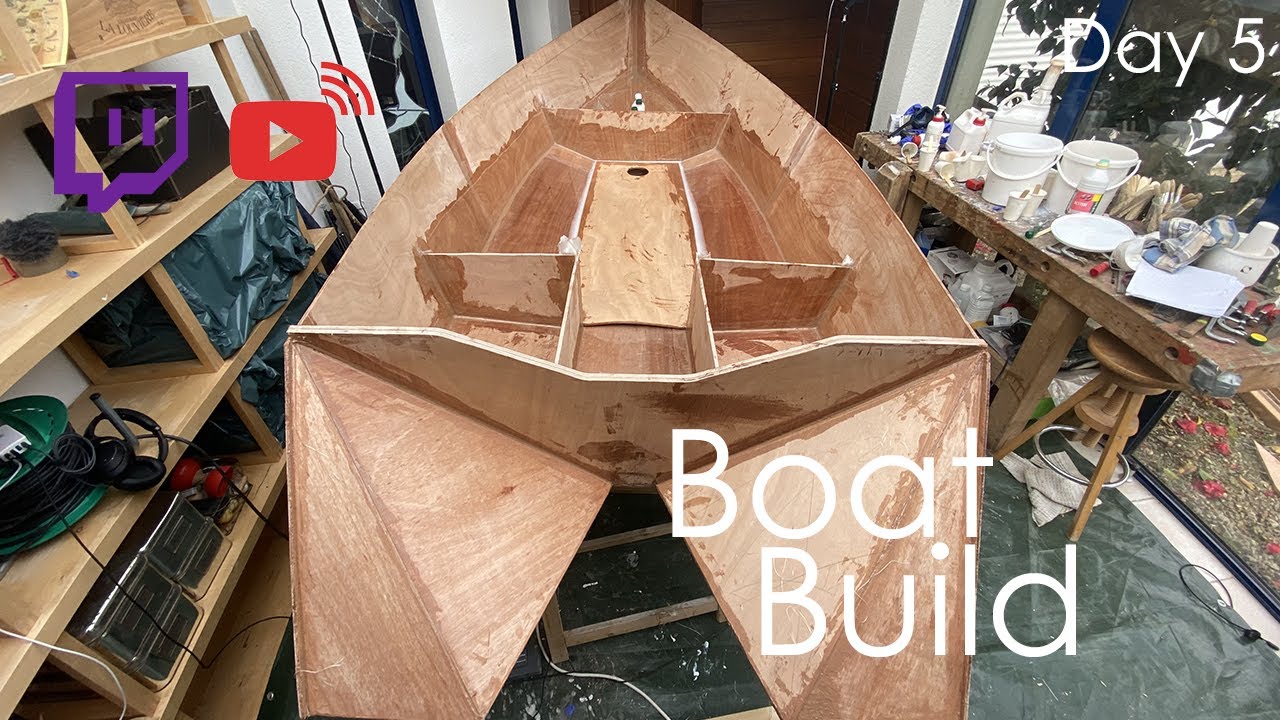Floor installed ! Building a plywood boat LIVE DAY 5 YouTube