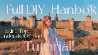 Full DIY Hanbok Tutorial | Korean Traditional Dress Sawing| Skirt￼￼, Jeogori Top, Underskirt, Bag