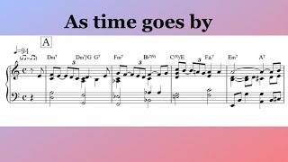 As time goes by】時の過ぎ行くままに/Piano solo/sheet music/楽譜