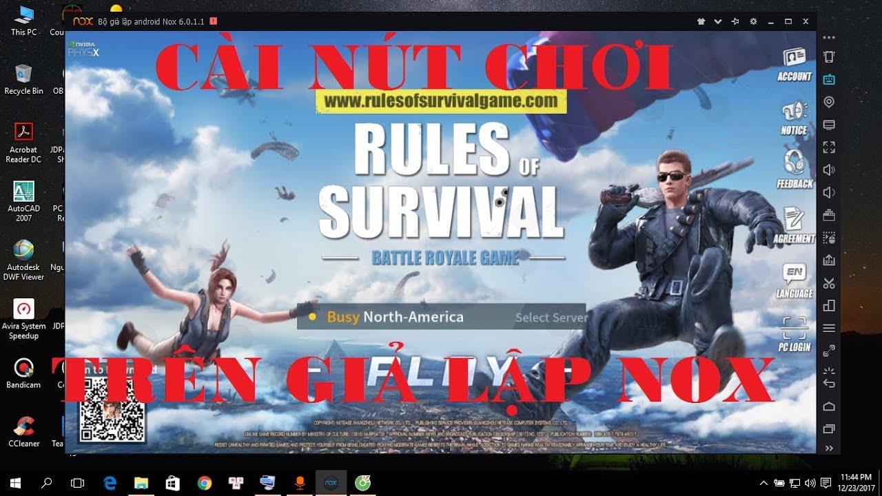 nox rules of survival  Update New  Cài nút chơi game Rules Of Survival trên giả lập NOX