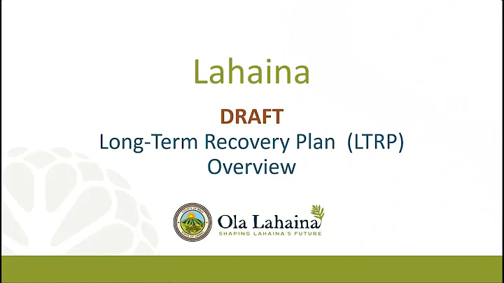 Overview - DRAFT Long-Term Recovery Plan (LTRP)