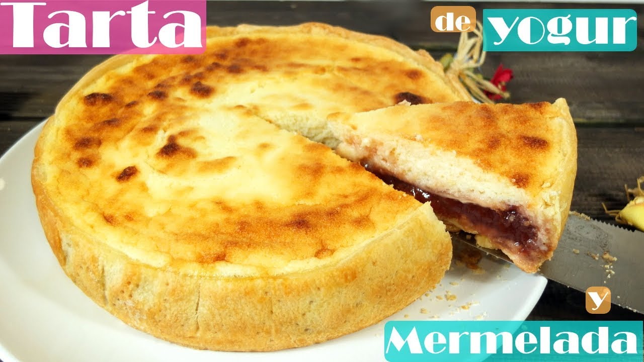 TARTA de YOGUR y MERMELADA,😍😋 TORTA PASTEL MUY CREMOSO y FÁCIL. Receta # 394
