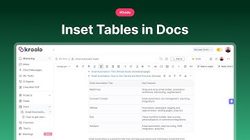 Insert Tables in Kroolo Docs