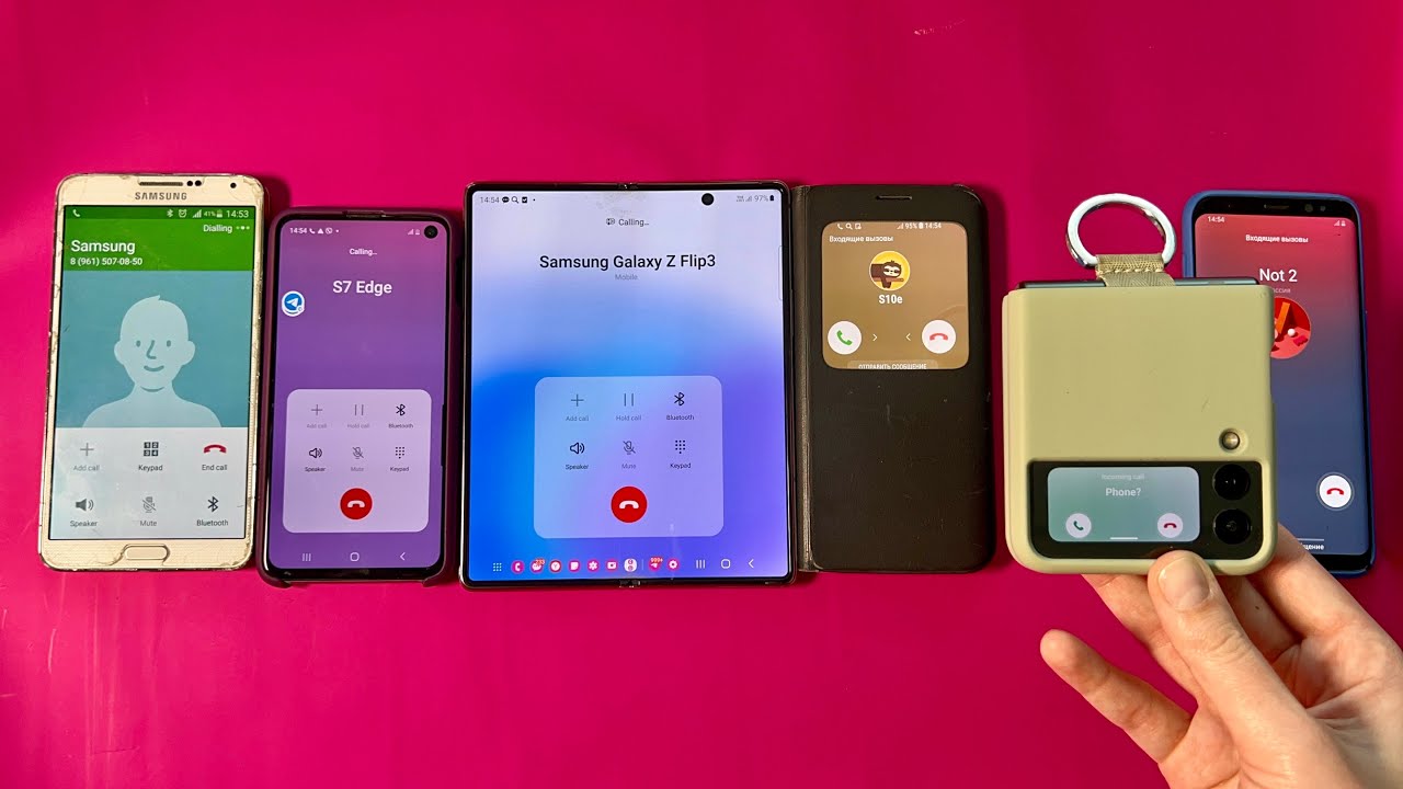 Samsung Note3 & Z Fold3 Call Samsung S7 vs S8 & S10e Android