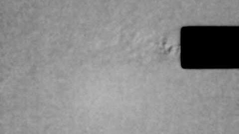 Schlieren video of air rifle shot with no pellet (post processed)
