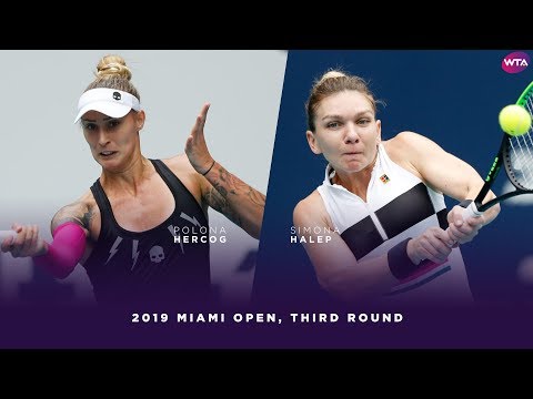 Polona Hercog vs. Simona Halep | 2019 Miami Open Third Round | WTA Highlights