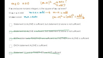 MATH TEST 02. Q22. EVEN & ODD. DATA SUFFICIENCY. NUMBER PROPERTIES