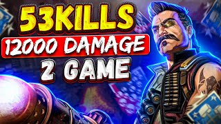 : -113! 53 KILLS & 12000 DAMAGE ON FUSE, FOR 2 GAME !      apex legends