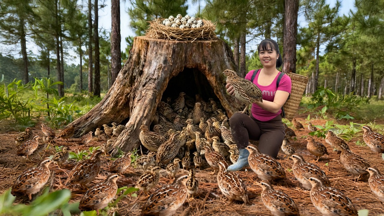 ¡Tesoro Oculto! Recolectando Nidos de Codorniz en un Árbol Centenario en lo Más Profundo del Bosque