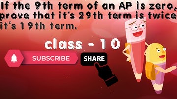If the 9th term of an AP is zero, prove that its 29th term is twice its 19th term