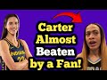 Caitlin clarks foul by chennedy carter led to an attack on carter by a fan outside hotel