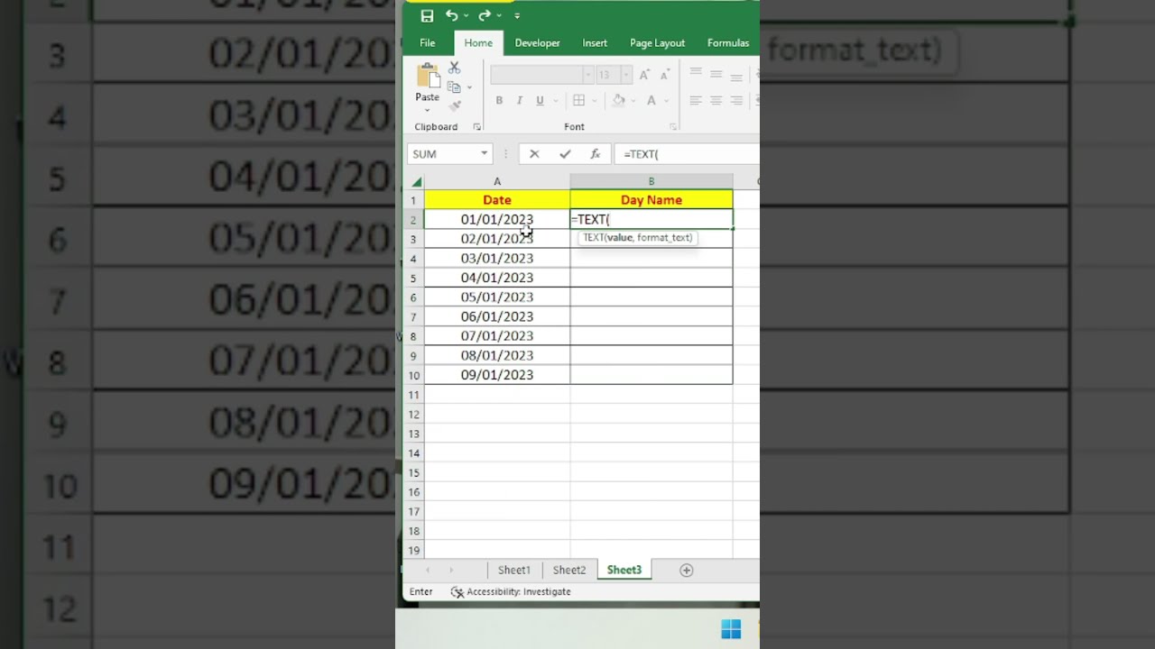How To Date To Day Name In Excel YouTube How To Date To Day Name In Excel YouTube