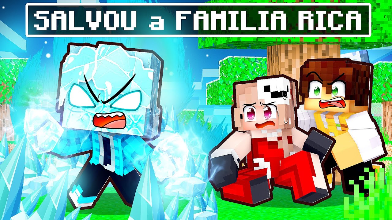 O BEBÊ com PODERES de GELO SALVOU a FAMÍLIA RICA no Minecraft