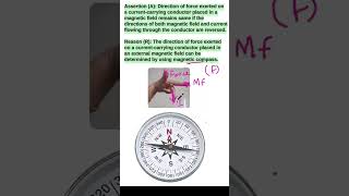 Assertion(A):Direction of force exerted on a current #physics #magnetism #science #pyq #science #new