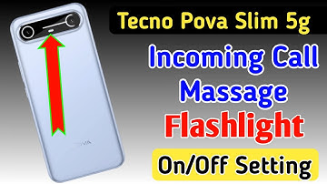 Tecno Pova slim 5g notification light on/off kaise karen,incoming call flashlight setting Tecno