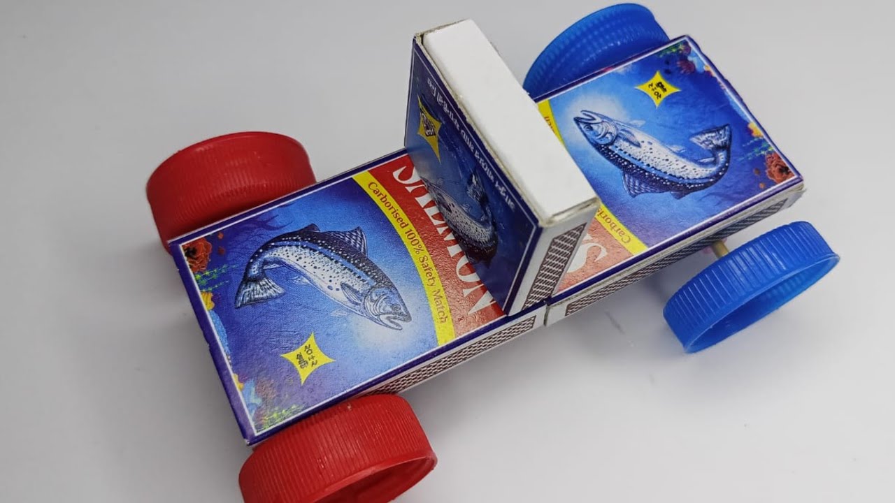 Matchbox car make with recycle bottle cap.
