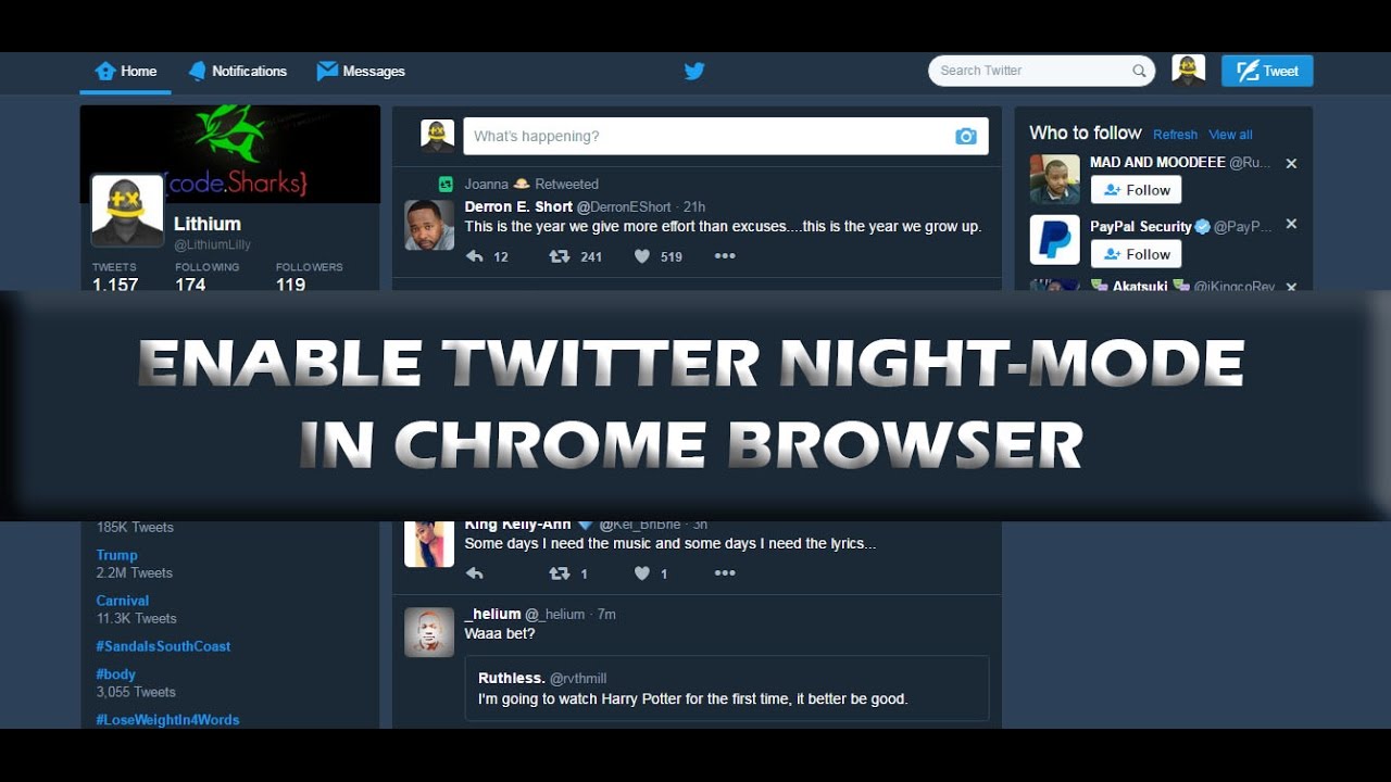 Twitter Night Mode In Chrome How To Enable It 18 Youtube Twitter Night Mode In Chrome How To Enable It 18 Youtube