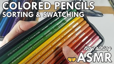Colored Pencil Sorting, Pigment Testing - ASMR - No Talking
