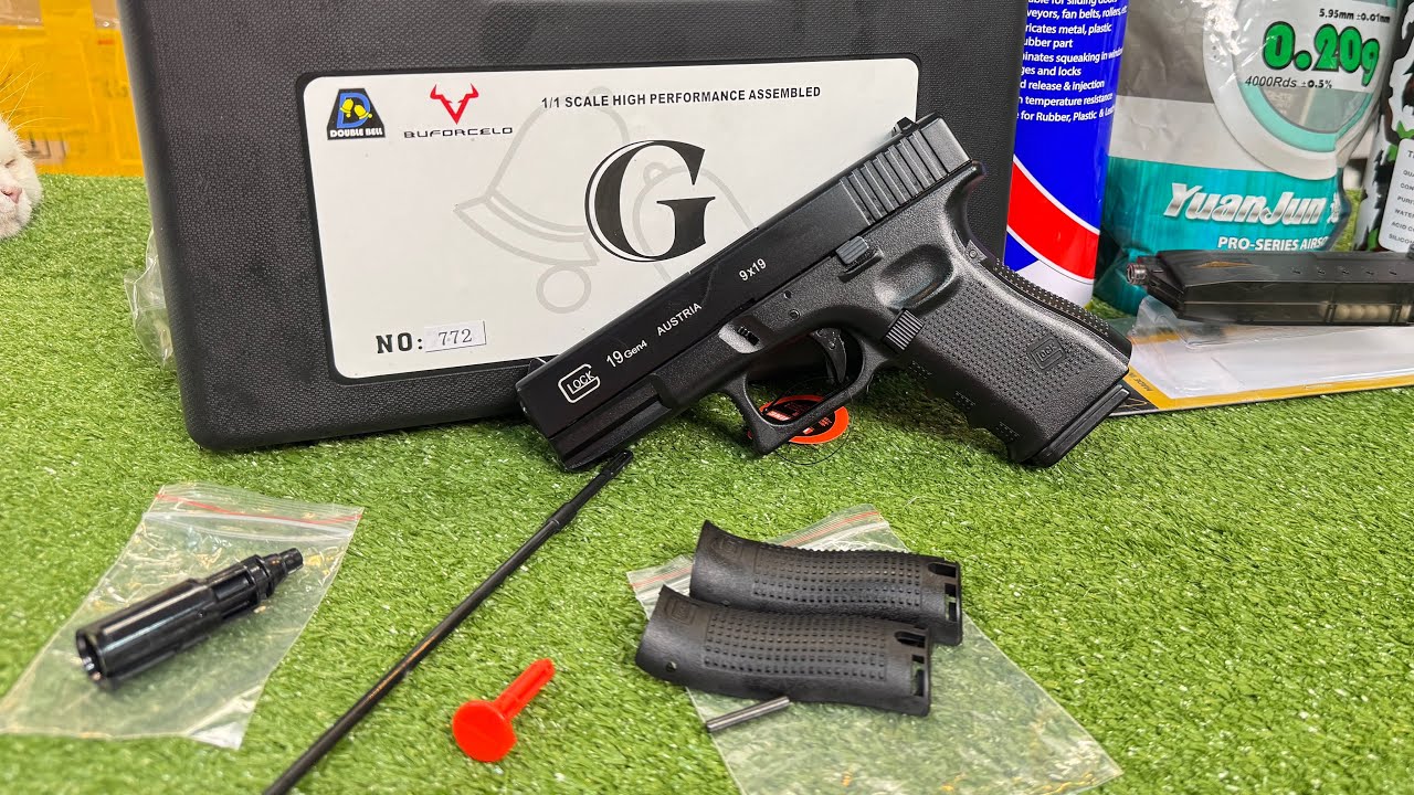 GLOCK19 Gen4🔫 DB772 DOUBLE BELL(ปืนพกซ่อน)ปืนสั้นอัดแก๊สงานคุณภาพดีราคาประหยัดไอดีไลท์ @m4bbgunshop