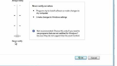 User Account Control, UAC is new and improved Win7