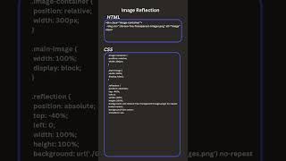 Image Reflection with html css #htmlcss #csseffect #shorts