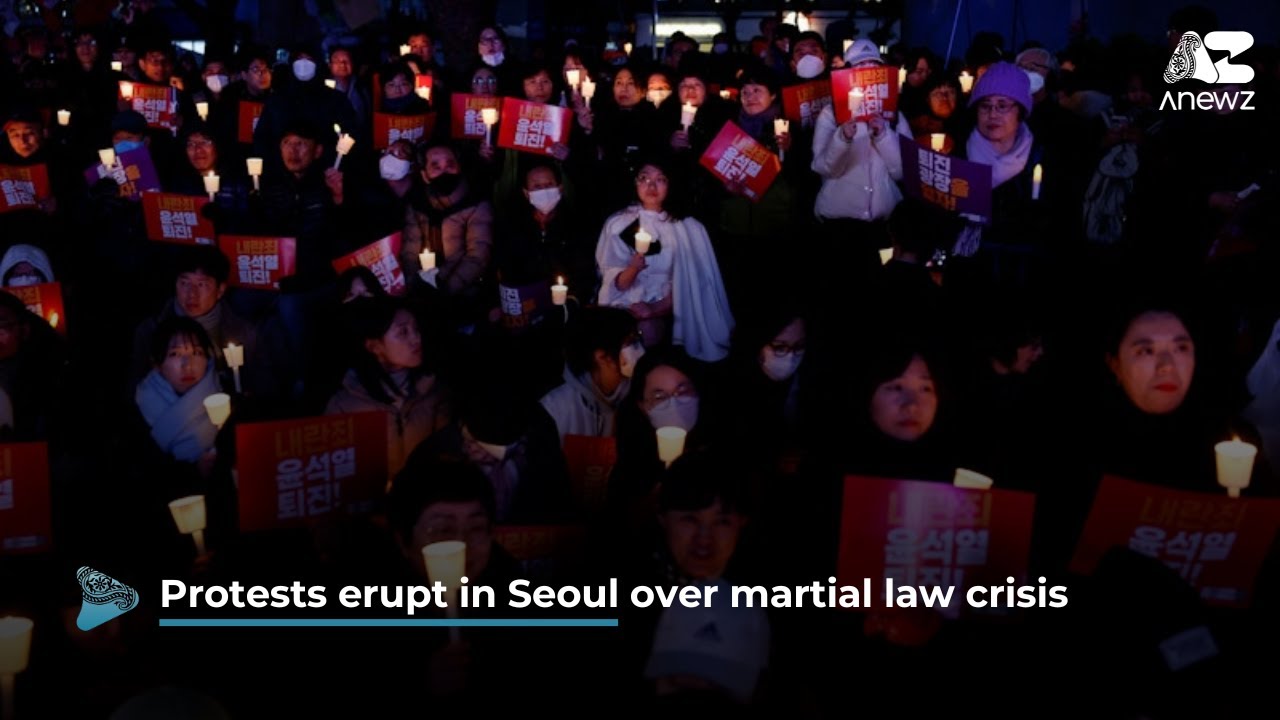 Protests erupt in Seoul over martial law crisis